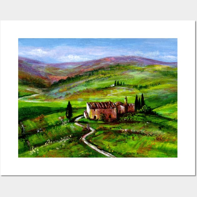 TUSCANY LANDSCAPE WITH GREEN HILLS Wall Art by BulganLumini